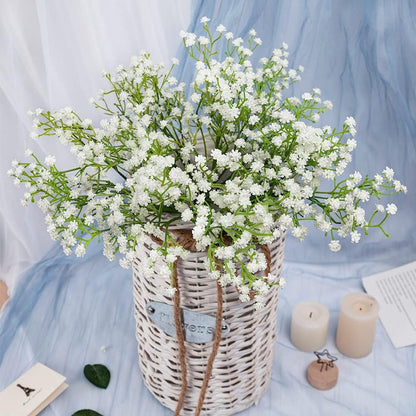 Babys Breath Artificial Flowers Bulk, 10Pcs Fake Gypsophila Bouquet Flowers Real Touch Faux Babies Breath Arrangement for Wedding Floral Party Home Centerpieces Vase Decoration, Yellow