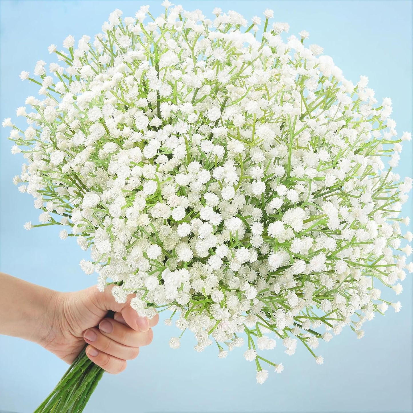 Babys Breath Artificial Flowers Bulk, 10Pcs Fake Gypsophila Bouquet Flowers Real Touch Faux Babies Breath Arrangement for Wedding Floral Party Home Centerpieces Vase Decoration, Yellow