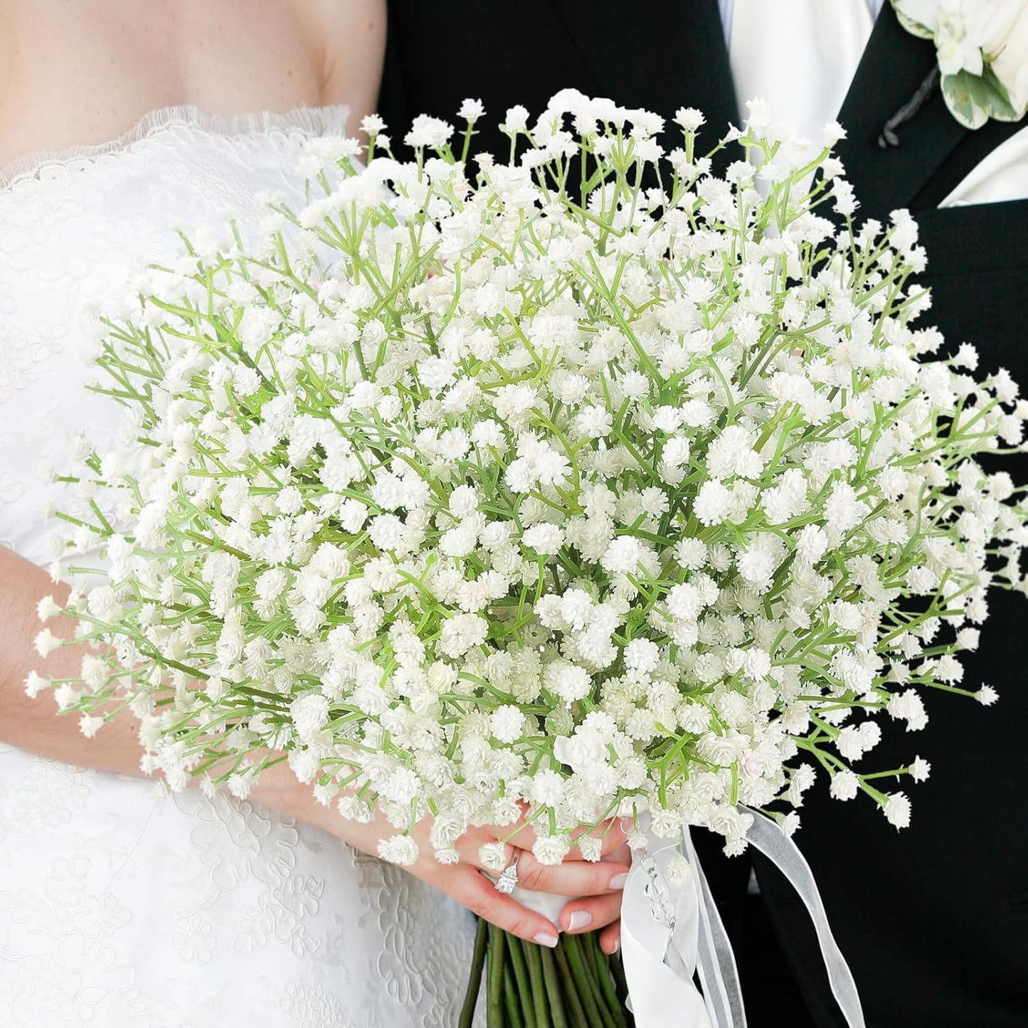 Babys Breath Artificial Flowers Bulk, 10Pcs Fake Gypsophila Bouquet Flowers Real Touch Faux Babies Breath Arrangement for Wedding Floral Party Home Centerpieces Vase Decoration, Yellow