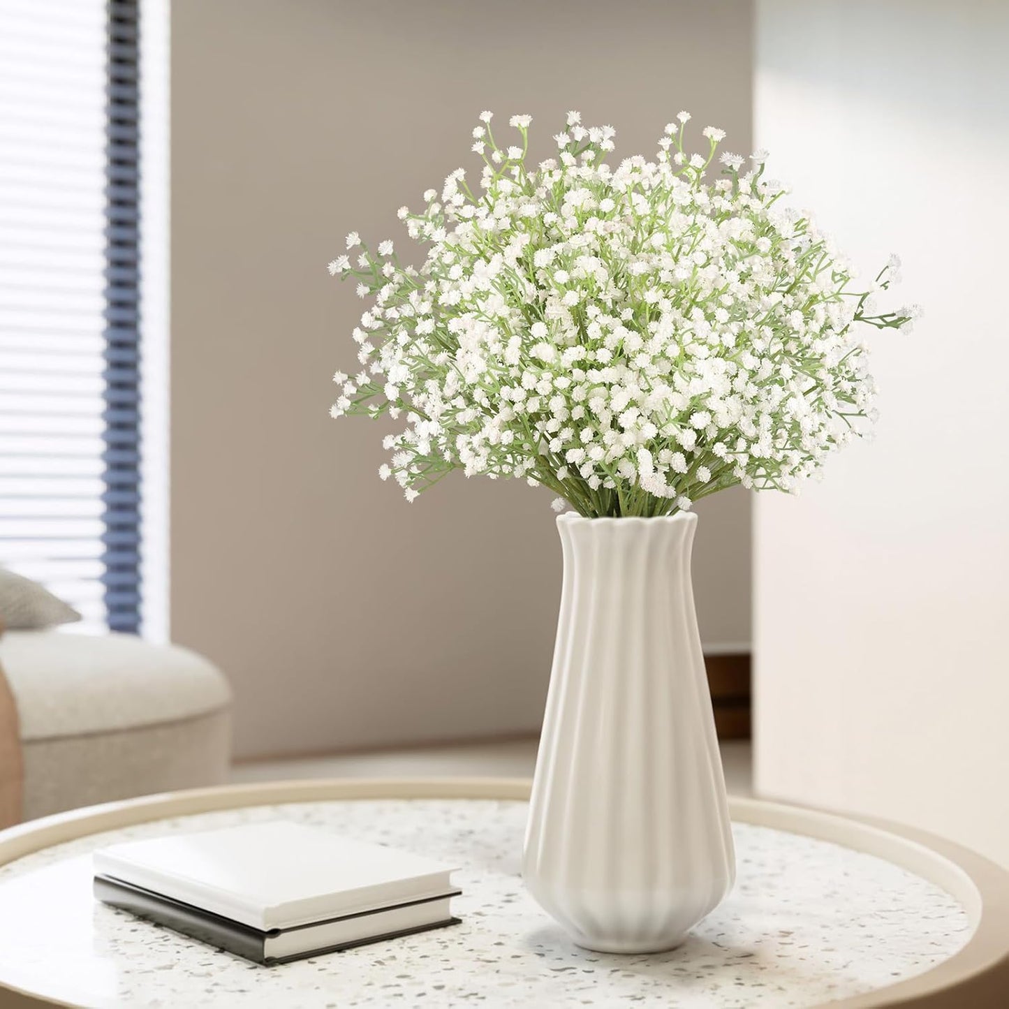 Babys Breath Artificial Flowers Bulk, 10Pcs Fake Gypsophila Bouquet Flowers Real Touch Faux Babies Breath Arrangement for Wedding Floral Party Home Centerpieces Vase Decoration, Yellow