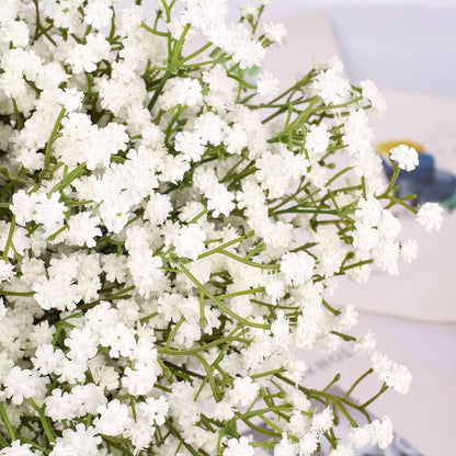 Babys Breath Artificial Flowers Bulk, 10Pcs Fake Gypsophila Bouquet Flowers Real Touch Faux Babies Breath Arrangement for Wedding Floral Party Home Centerpieces Vase Decoration, Yellow