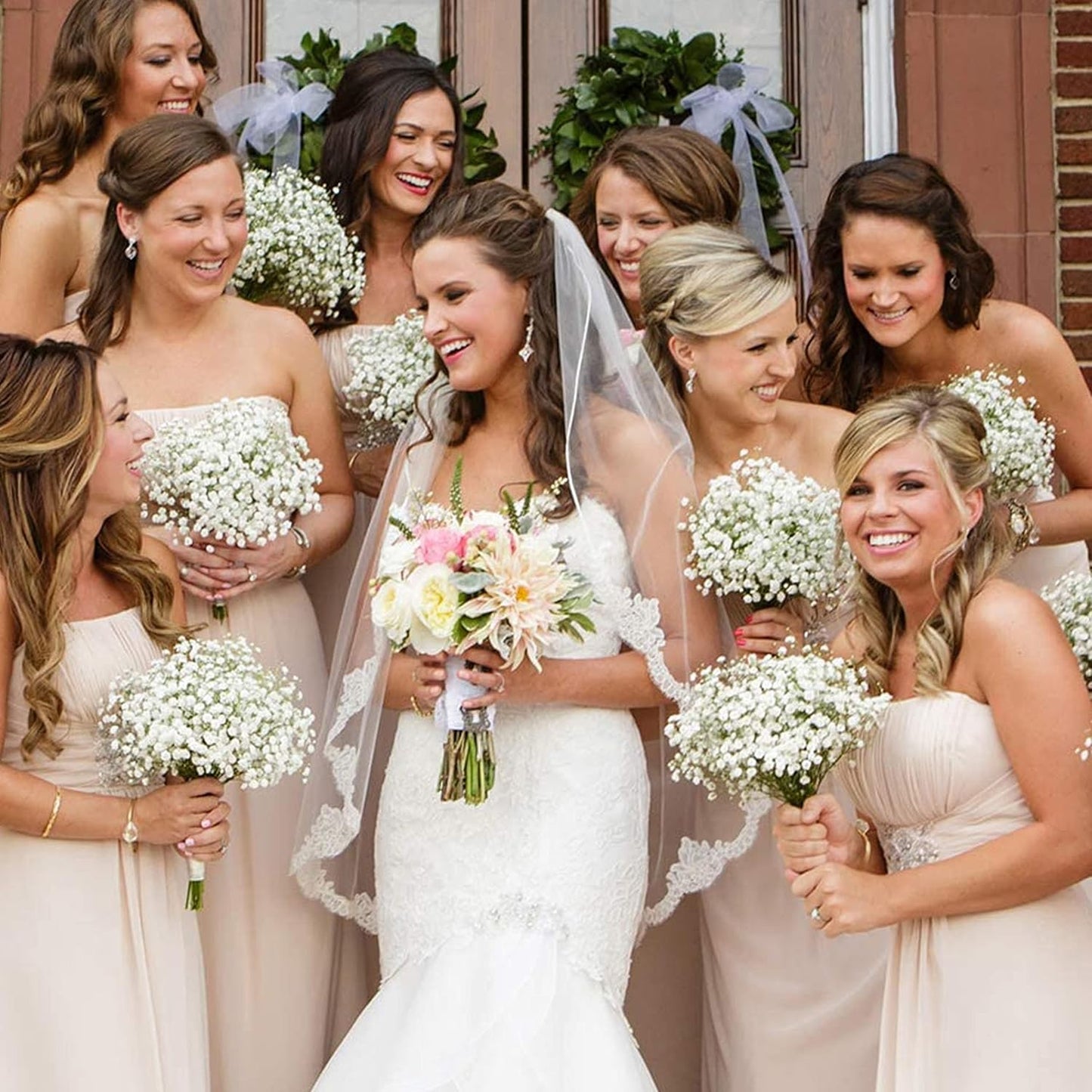 Babys Breath Artificial Flowers Bulk, 10Pcs Fake Gypsophila Bouquet Flowers Real Touch Faux Babies Breath Arrangement for Wedding Floral Party Home Centerpieces Vase Decoration, Yellow