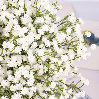Babys Breath Artificial Flowers Bulk, 10Pcs Fake Gypsophila Bouquet Flowers Real Touch Faux Babies Breath Arrangement for Wedding Floral Party Home Centerpieces Vase Decoration, Yellow