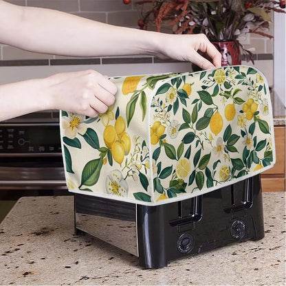 Lemons Toaster Cover Pink 4 Slice Washable Toaster Covers Strawberry Toaster Organizer Bags Woman Toaster Oven Cover Gift-Top Handle Design