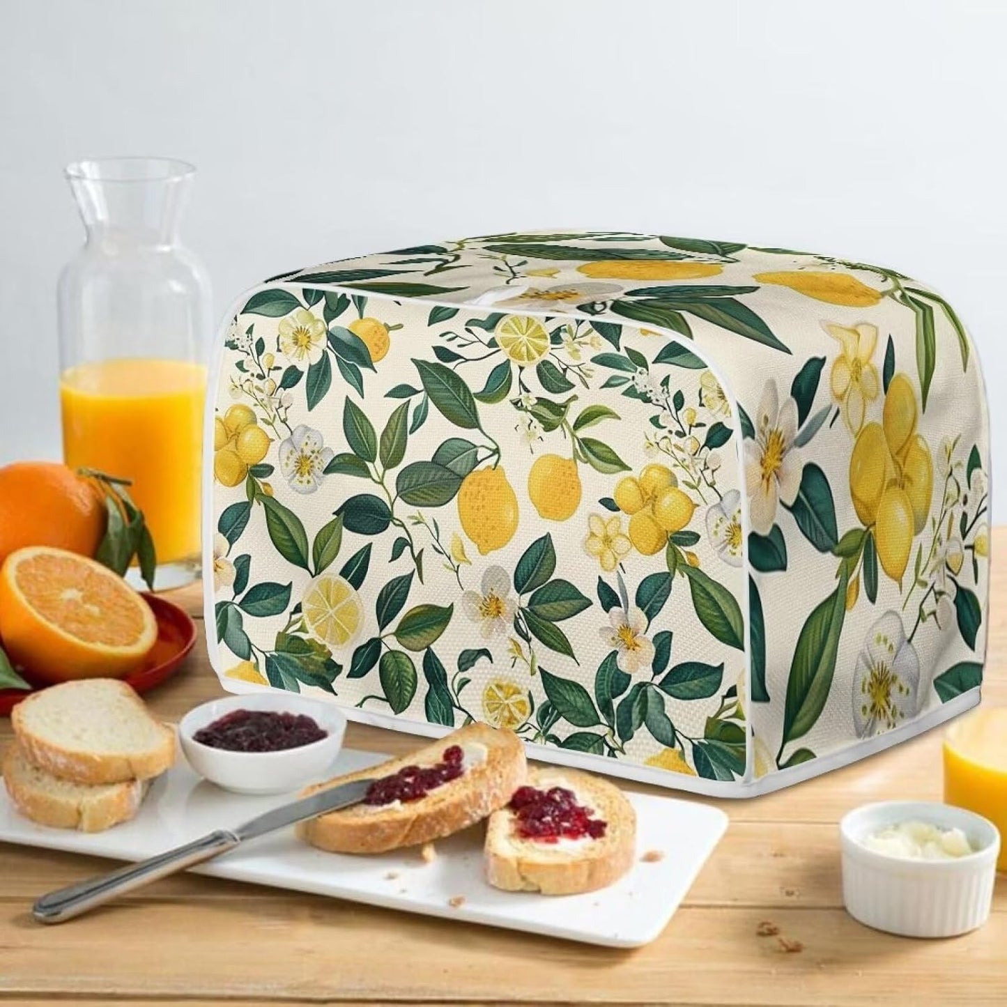 Lemons Toaster Cover Pink 4 Slice Washable Toaster Covers Strawberry Toaster Organizer Bags Woman Toaster Oven Cover Gift-Top Handle Design
