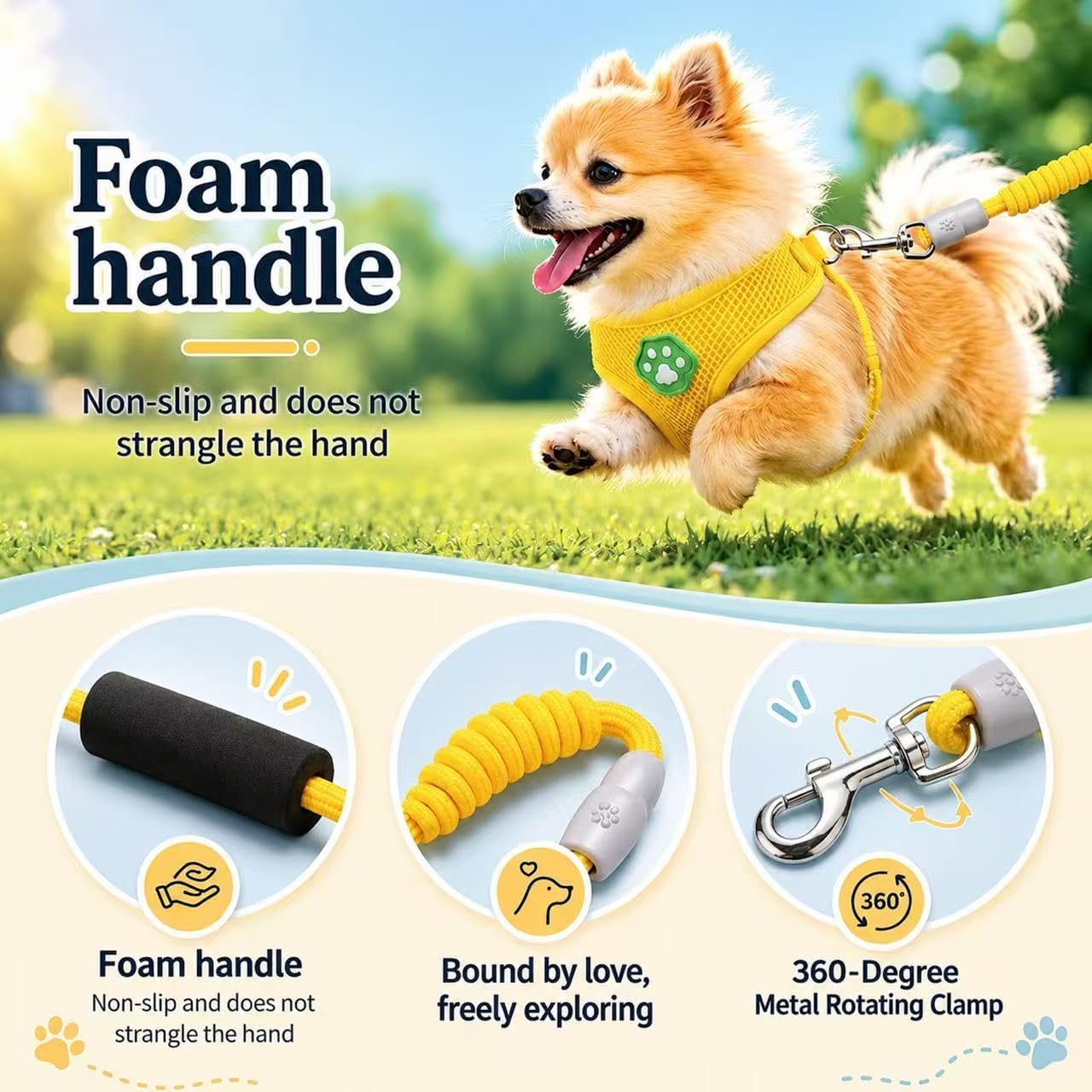 Dog Harness Small Sized and Leash Set, Step in Soft Light Puppy Vest, Breathable Mesh Pet Harness, Adjustable Pet Puppy Harness, Easy Walk Dog Harness, M: Chest 11.8-17.7"