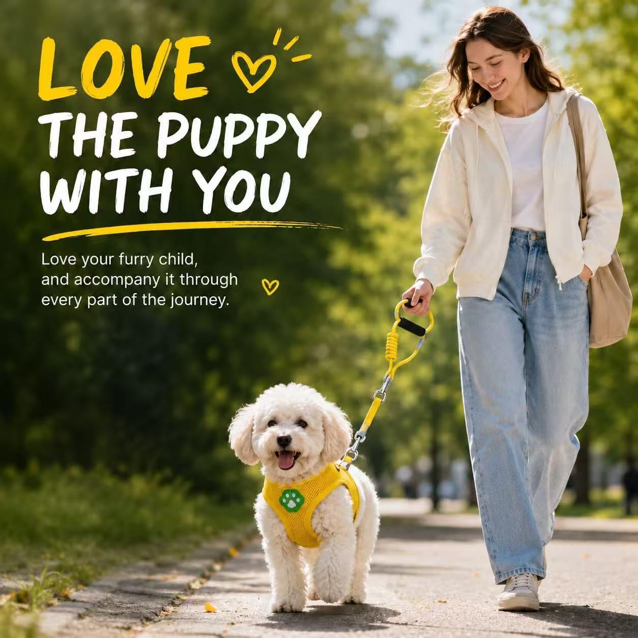 Dog Harness Small Sized and Leash Set, Step in Soft Light Puppy Vest, Breathable Mesh Pet Harness, Adjustable Pet Puppy Harness, Easy Walk Dog Harness, M: Chest 11.8-17.7"