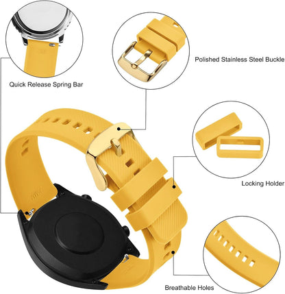 Watch Strap 18mm 19mm 20mm 21mm 22mm, Quick Release Silicone Watch Bands for Men Women