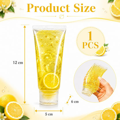 Toothpaste Squishy, Lemon-Themed Squishy Toothpaste Tube with Glitter and Lemon Slice Pattern, Slow-Return Stress Relief Tool for Desk Display, Squishy Toothpaste in Yellow ﻿