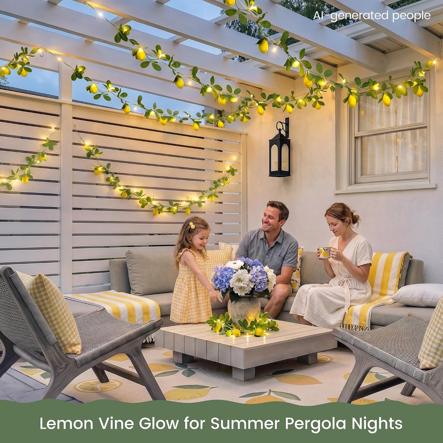 Lemon Vine Fairy Lights, 18 LED USB & Battery Powered with Remote | 6FT Lighted Lemon Garland With 8 Modes, Timer And Memory For Kitchen, Mantel, Window, Porch, Table And Summer Party Decor