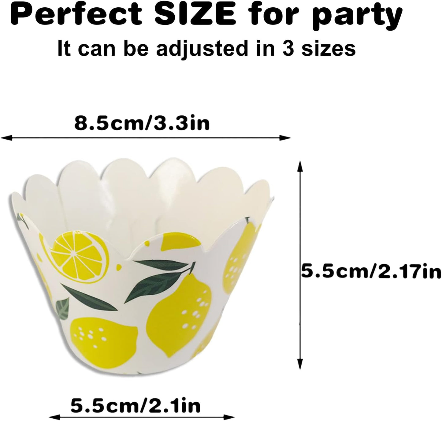 24pcs Fresh Fruit Lemon Cupcake Wrappers Pick for Citrus Lemonade Theme Decor Supplies Baby Shower Boys Girls Happy Birthday Party Baking Wrapping Decorations