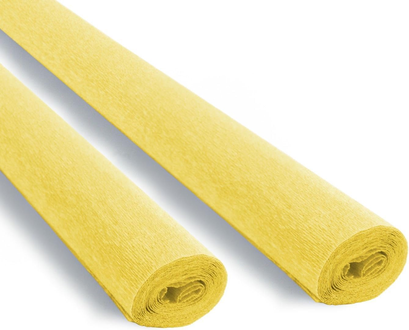 2PCS 90g Italian Crepe Paper roll 17inch Wide 59 inch Long (Lemon Yellow（371）)