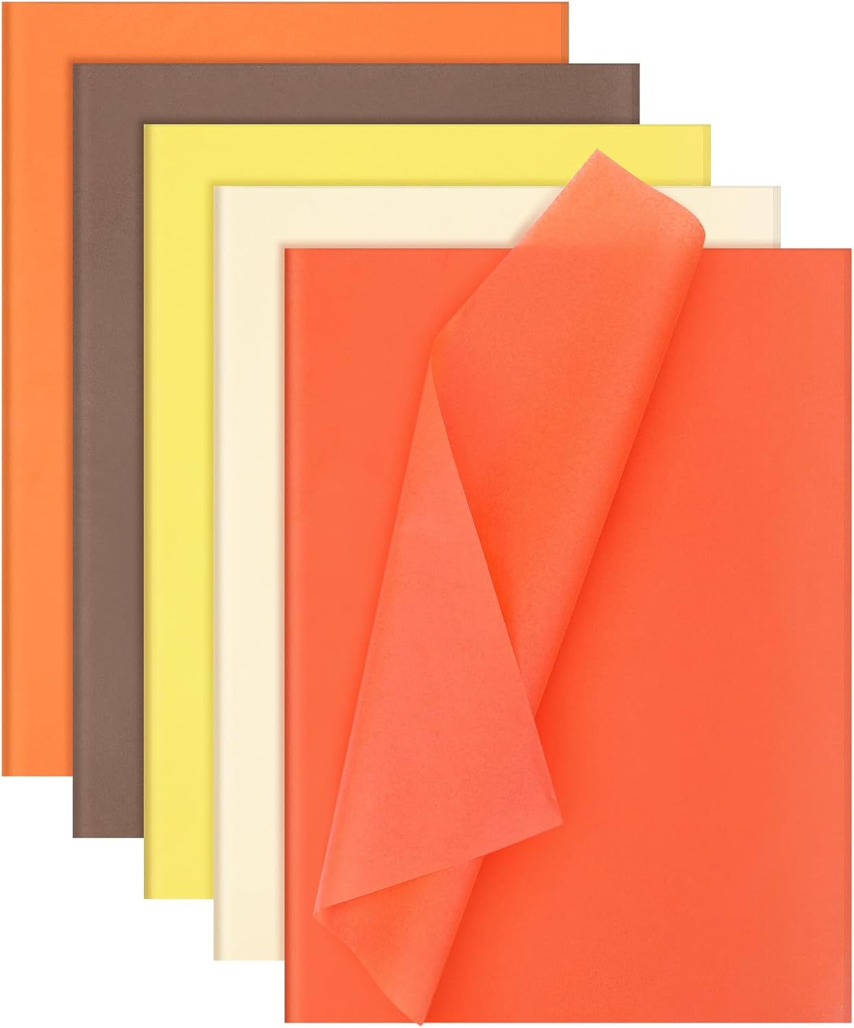100Sheets Fall Tissue Paper 14 x 20 Orange Tissue Paper for Gift Bags Bulk | Autumn Gift Wrapping Paper Orange Yellow Brown Tissue Papers for Crafts Birthday Baby Shower Thanksgiving Harvest Party Decor