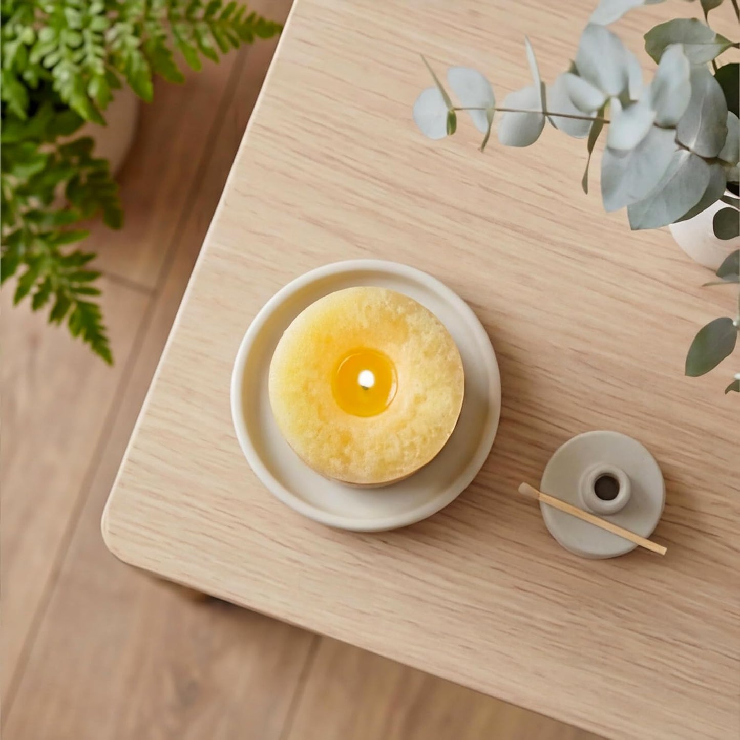 Essential Oil Orange and Lemongrass Scented Pillar Candle, Ambiance, 2.5 inch x 4 inch, Yellow