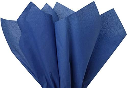 Dark Blue Tissue Paper Squares, Bulk 24 Sheets, Premium Gift Wrap and Art Supplies for Birthdays, Holidays, or Presents , Large 20 Inch x 26 Inch
