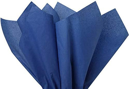 Dark Blue Tissue Paper Squares, Bulk 24 Sheets, Premium Gift Wrap and Art Supplies for Birthdays, Holidays, or Presents , Large 20 Inch x 26 Inch