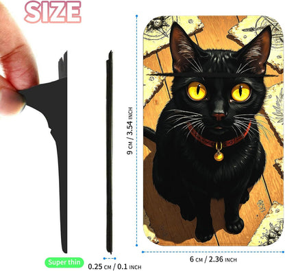 Phone Credit Card Holder Stick on, Cell Phone Pocket Self Adhesive Stretchy Stick on Wallet ID Credit Card Case Pouch Sleeve with Flap for All Smartphones, Yellow Eyed Cat