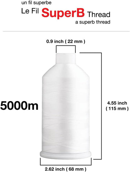 SuperB Polyester Embroidery Thread 40wt 5000m. Yellow Gold 286