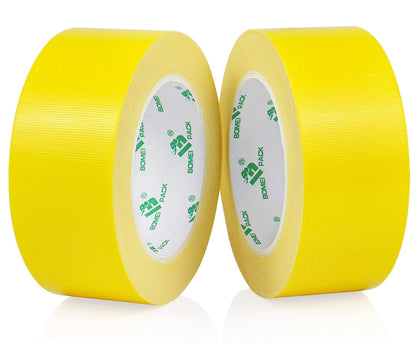 Light Yellow Duct Tape, 2Rolls Heavy Duty Strong Industrial Color Duct Tape 9.0 mil x 1.88inch x 30yds for Packing and Repairing