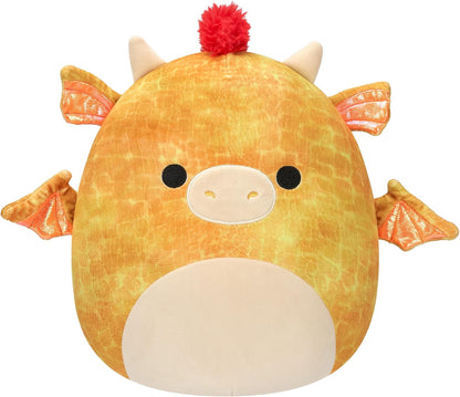 Original 12-Inch Dieric Yellow Dragon with Orange Mane - Official Jazwares Large Plush