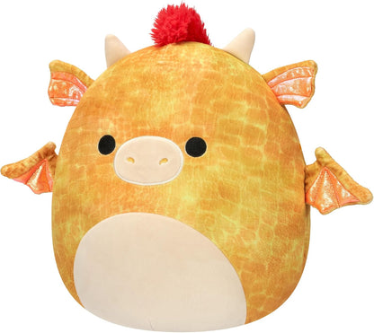 Original 12-Inch Dieric Yellow Dragon with Orange Mane - Official Jazwares Large Plush