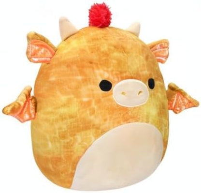 Original 12-Inch Dieric Yellow Dragon with Orange Mane - Official Jazwares Large Plush