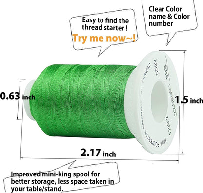 63 Colors Polyester Compatible with Brother Embroidery Machine Thread Kit 40 Weight Compatible with Brother Babylock Janome Singer Pfaff Husqvarna Bernina Embroidery Sewing Machines 550Y