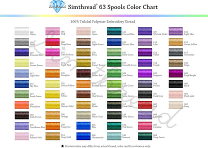 63 Colors Polyester Compatible with Brother Embroidery Machine Thread Kit 40 Weight Compatible with Brother Babylock Janome Singer Pfaff Husqvarna Bernina Embroidery Sewing Machines 550Y