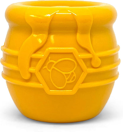 Honey Pot – Durable Dog Treat Dispenser & Enrichment Toy Made in USA from Non-Toxic, Pet Safe, Food Safe Natural Rubber Material for Mental Stimulation, Problem Chewing, Calming Nerves, & More