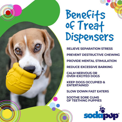 Honey Pot – Durable Dog Treat Dispenser & Enrichment Toy Made in USA from Non-Toxic, Pet Safe, Food Safe Natural Rubber Material for Mental Stimulation, Problem Chewing, Calming Nerves, & More