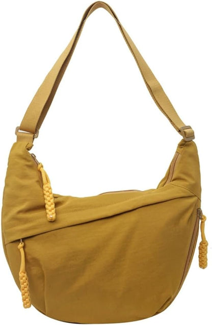 Hobo Bag for Women Men Crescent Shoulder Bag Retro Nylon Canvas Crossbody Bag Slouchy Corduroy Dumpling Bag Purse | Retro