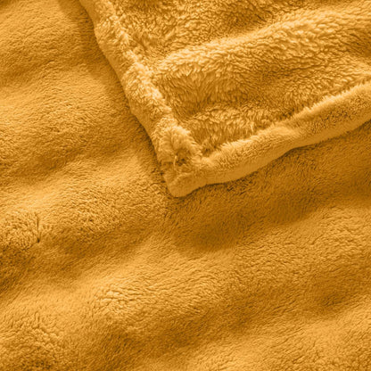 Yellow Throw Blanket for Couch, Soft Fluffy Bubble for Bed Sofa, Thick Warm Plush Fuzzy Rabbit Fur Blanket for Neutral Home Decor, 50"X 60"