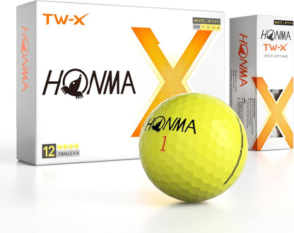 TW-X & TW-S Tour Golf Balls, 3-Piece, White & Yellow, 1 Dozen | Precision Spin Control • Long Distance • Soft Feel • Stable Flight • For Moderate to Fast Swing Speeds