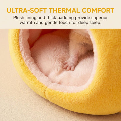 Guinea Pig Bed Hideout Hanging Cozy Warm House Cage Washable for Small Animal Bunny Hamster Ferret Dwarf Chinchilla (Yellow)