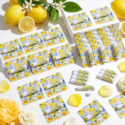 24 Pcs Italian Lemon Lip Balm Bulk Summer Lemon Party Favors Gifts