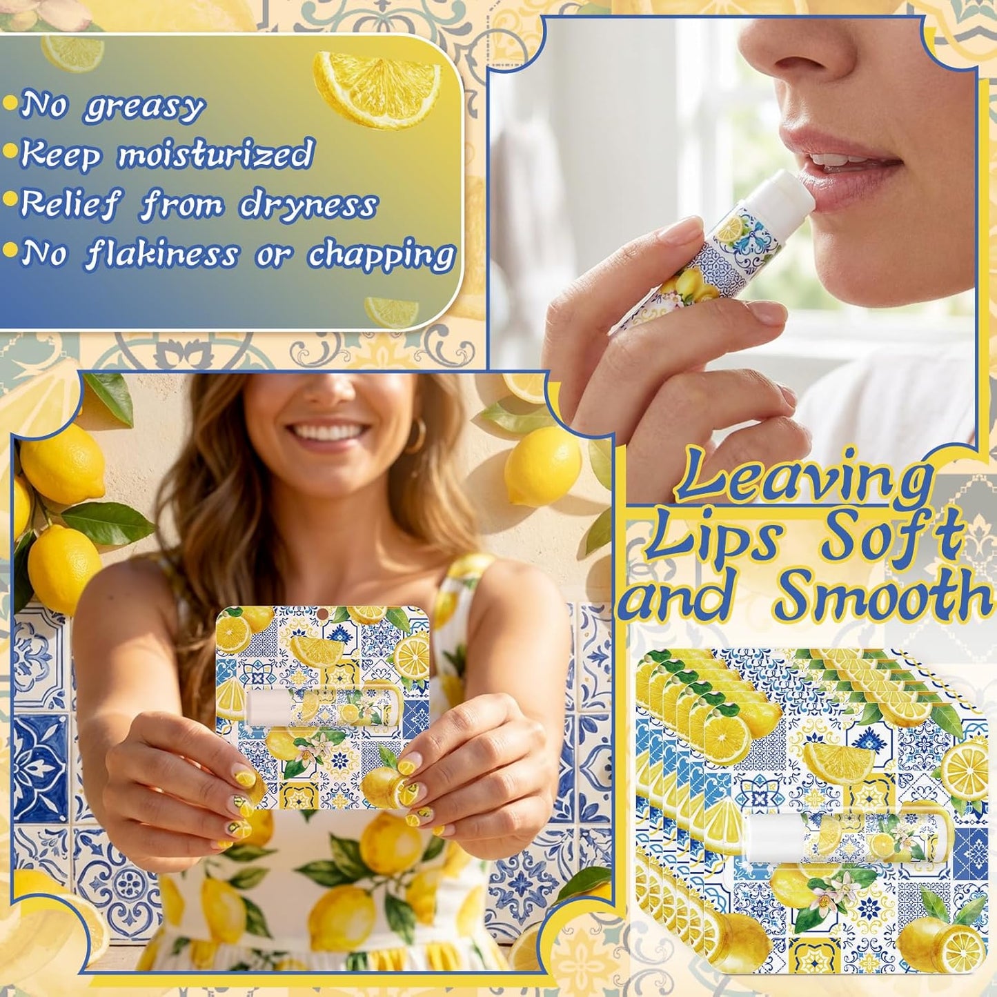 24 Pcs Italian Lemon Lip Balm Bulk Summer Lemon Party Favors Gifts