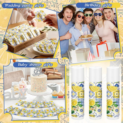 24 Pcs Italian Lemon Lip Balm Bulk Summer Lemon Party Favors Gifts