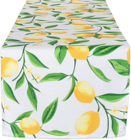 Lemon Bliss Outdoor Tabletop, Collection Stain Resistant & Waterproof, Table Runner, Table Runner, 14x72