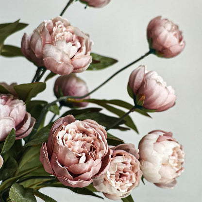 6Pcs Viral Peony Artificial Flowers for Vase，27in Real Touch Fake Flowers Branches with Flexible Wired Stems for Home Decor DIY Bouquet Centerpieces Wedding Shower Fillers Arrangements,Dusty