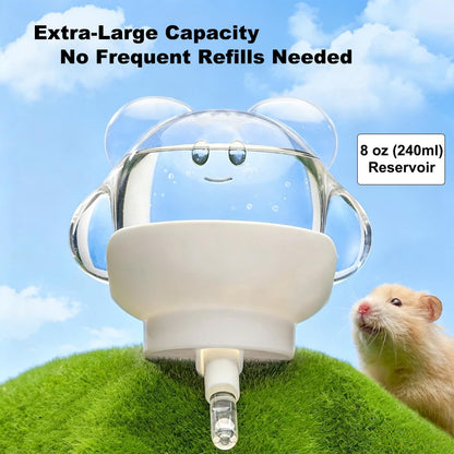 Hamster Water Bottle, 8 oz Small Animal Water Dispenser, Yellow | Magnetic Holder, No Drip, Flexible Placement, For Glass Tank, Ideal for Syrian and Dwarf Hamsters