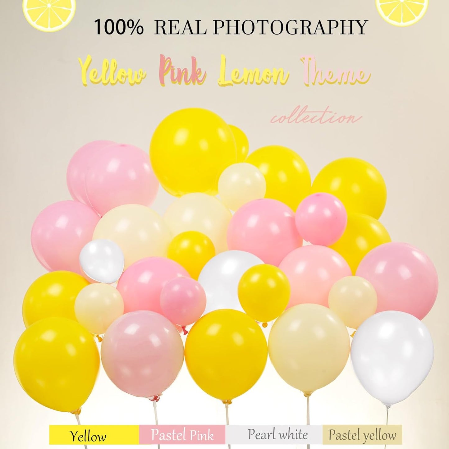 Yellow Pink Lemon Balloon Garland Arch kit with pastel Yellow Pearl White Balloons for Lemonade juicy one 1st Birthday Summer main squeeze Bridal Shower Girl Sweet Baby shower Decorations