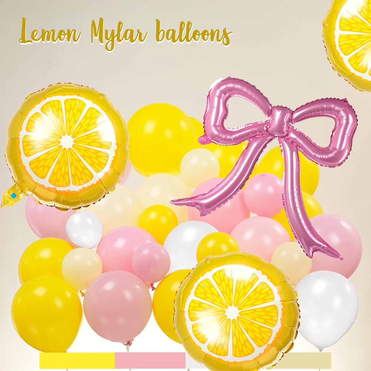 Yellow Pink Lemon Balloon Garland Arch kit with pastel Yellow Pearl White Balloons for Lemonade juicy one 1st Birthday Summer main squeeze Bridal Shower Girl Sweet Baby shower Decorations