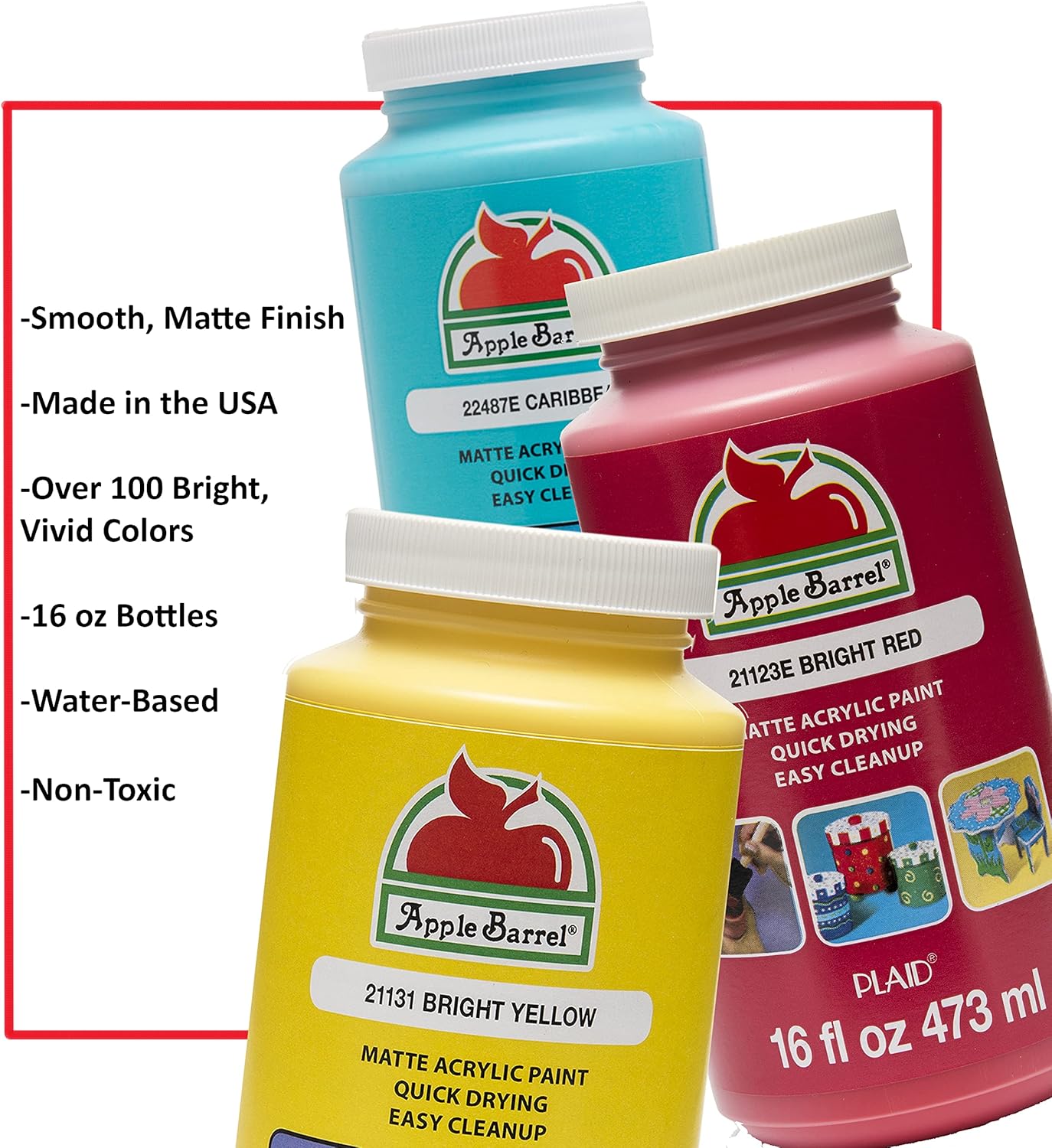 Acrylic Paint in Assorted Colors (16 Ounce), 21131 Bright Yellow