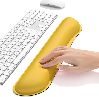 Enlarge Keyboard Wrist Rest, Cute Memory Foam Keyboard Wrist Cushion for Computer Desk Mats Support, Typing Pain Relief Ergonomic Mouse Pad Rests with Non-Slip Base for Gaming, Laptop, Yellow