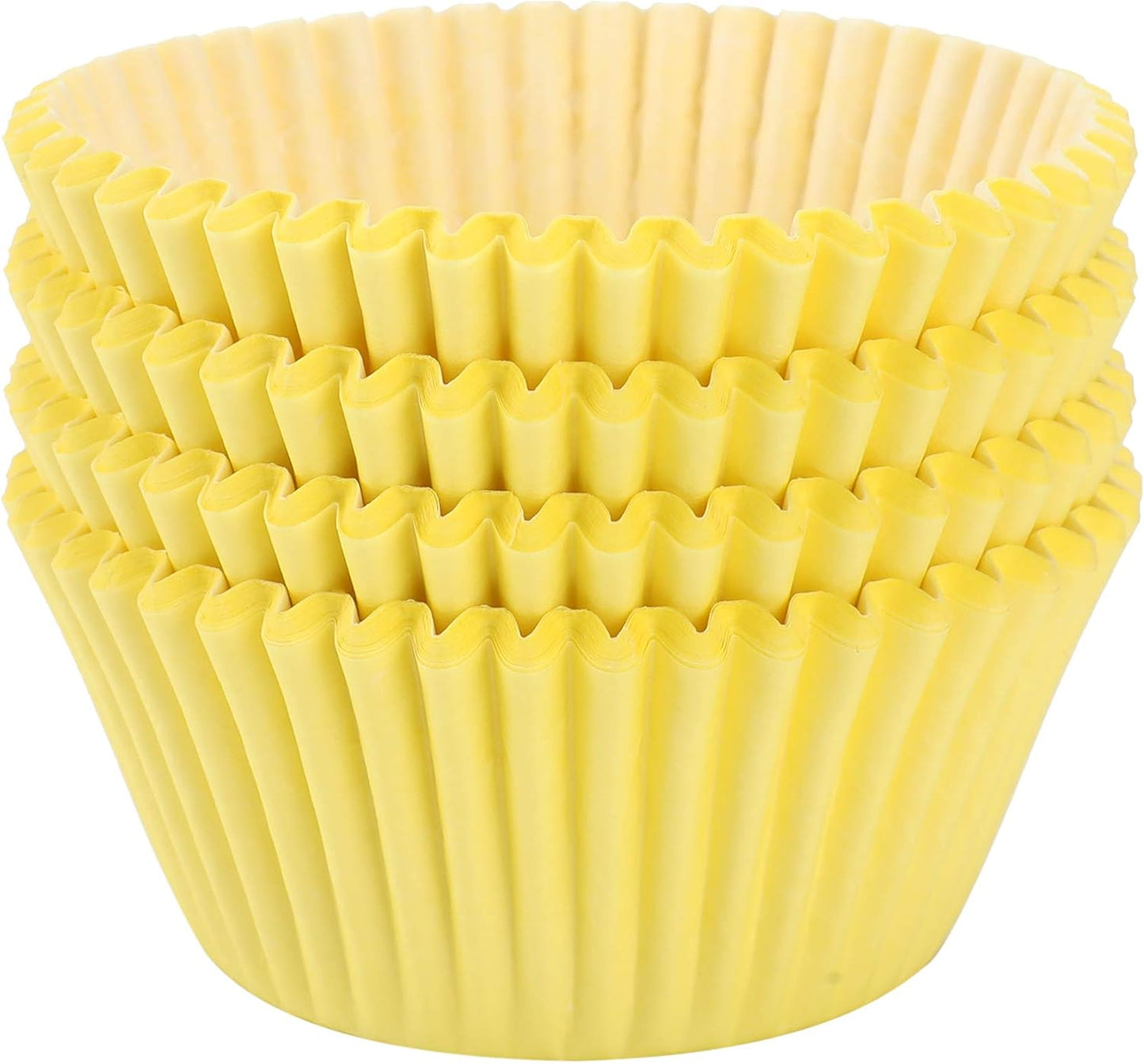 Yellow Baking Cups, 100 pieces Paper Cupcake Wrappers Nonstick Muffin Molds Baking Cup Holders for Wedding, Birthday, Baby Shower or Holiday Party