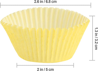 Yellow Baking Cups, 100 pieces Paper Cupcake Wrappers Nonstick Muffin Molds Baking Cup Holders for Wedding, Birthday, Baby Shower or Holiday Party