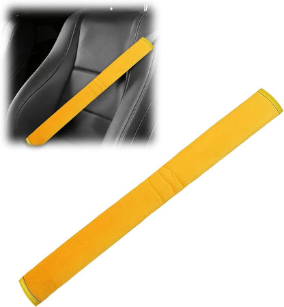 Car Seat Belt Pads Cover, Soft Comfort Shoulder Neck Cushion Protector, Automotive Seat Strap Pads, Universal Vehicle Interior Accessories for Women, Men (Yellow)