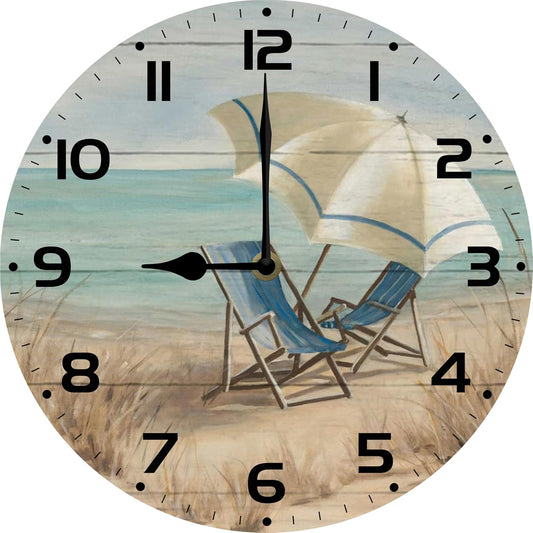 Wooden Wall Clock Silent Non-Ticking,Lemon Squeeze Vintage Round Wall Clocks Decor for Home Kitchen Living Room Office, Battery Operated(10 Inch)