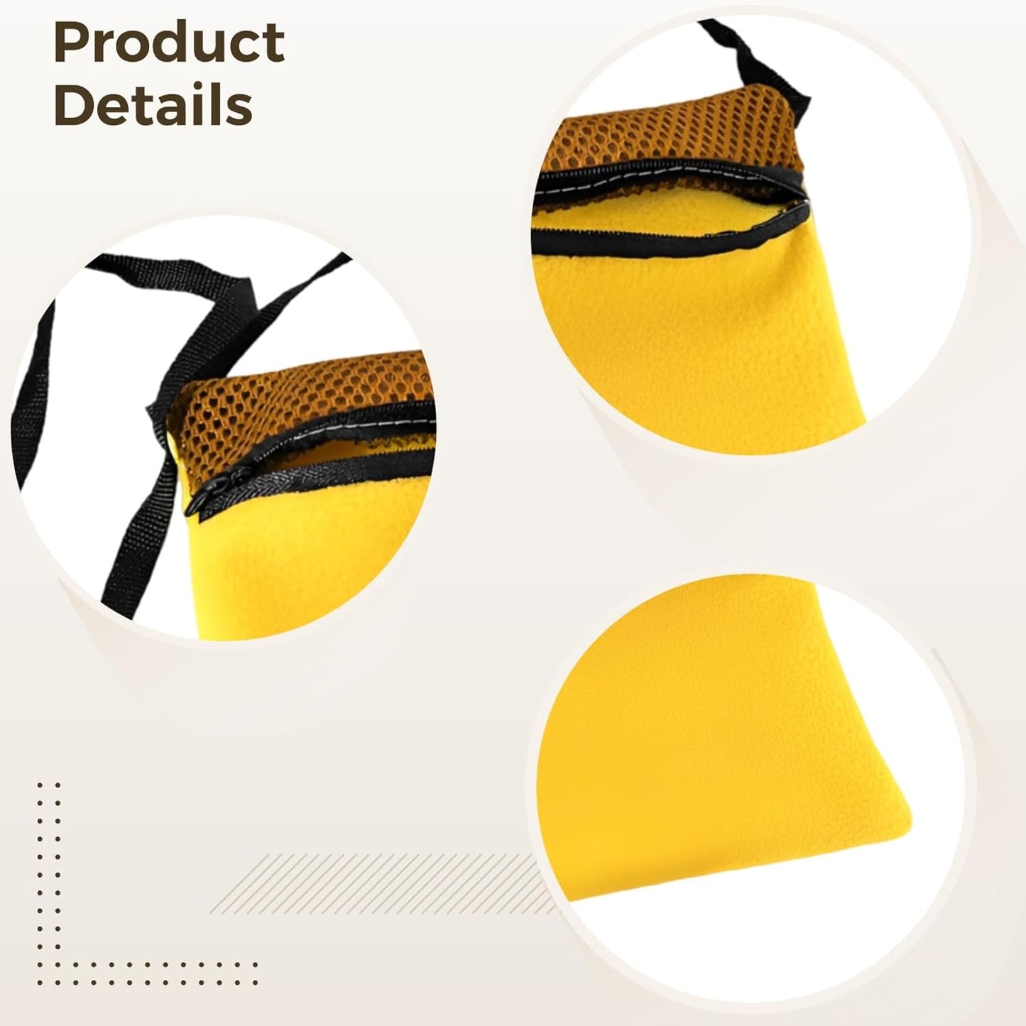 2 Pcs Pet Outgoing Sleeping Bag, Yellow Sugar Glider Bonding Pouch, 6.7 x 6.7 in Hamster Carrier Bag, Breathable Mesh, Soft Flannel for Squirrel, Hedgehog