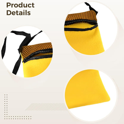 2 Pcs Pet Outgoing Sleeping Bag, Yellow Sugar Glider Bonding Pouch, 6.7 x 6.7 in Hamster Carrier Bag, Breathable Mesh, Soft Flannel for Squirrel, Hedgehog